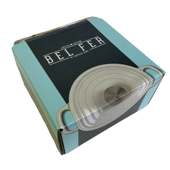 NEW BEL FER White Enameled Cast Iron 3 qt Dutch Oven Heavy-Duty limited edition - Picture 1 of 10